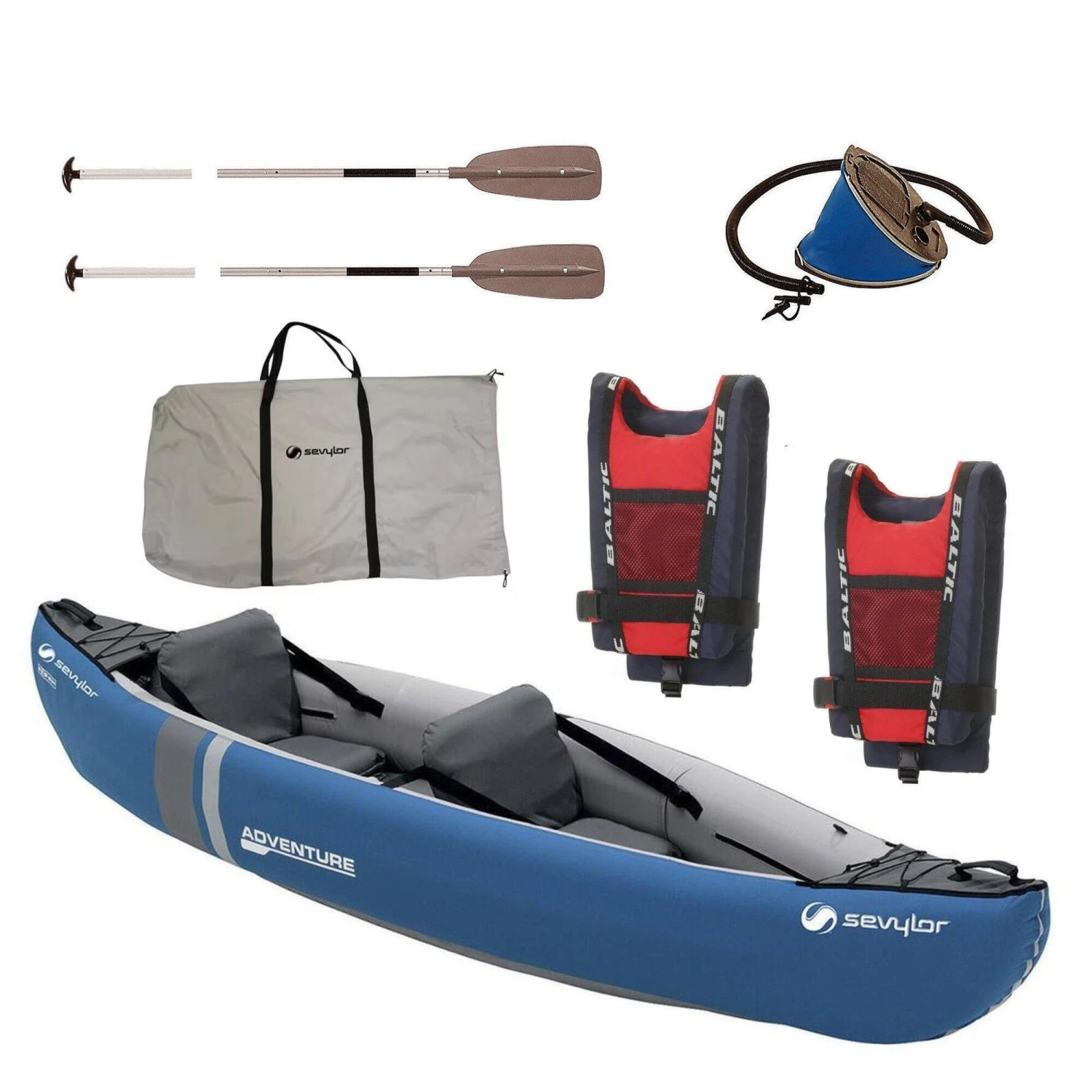 Sevylor Adventure Kit 2 Person Canoe/Kayak With Buoyancy Aids 3 Sevylor Adventure Kit 2 Person Canoe/Kayak With Buoyancy Aids