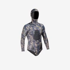 Free-diving Spearfishing SPF500 3 Mm Split Neoprene Camouflage Jacket