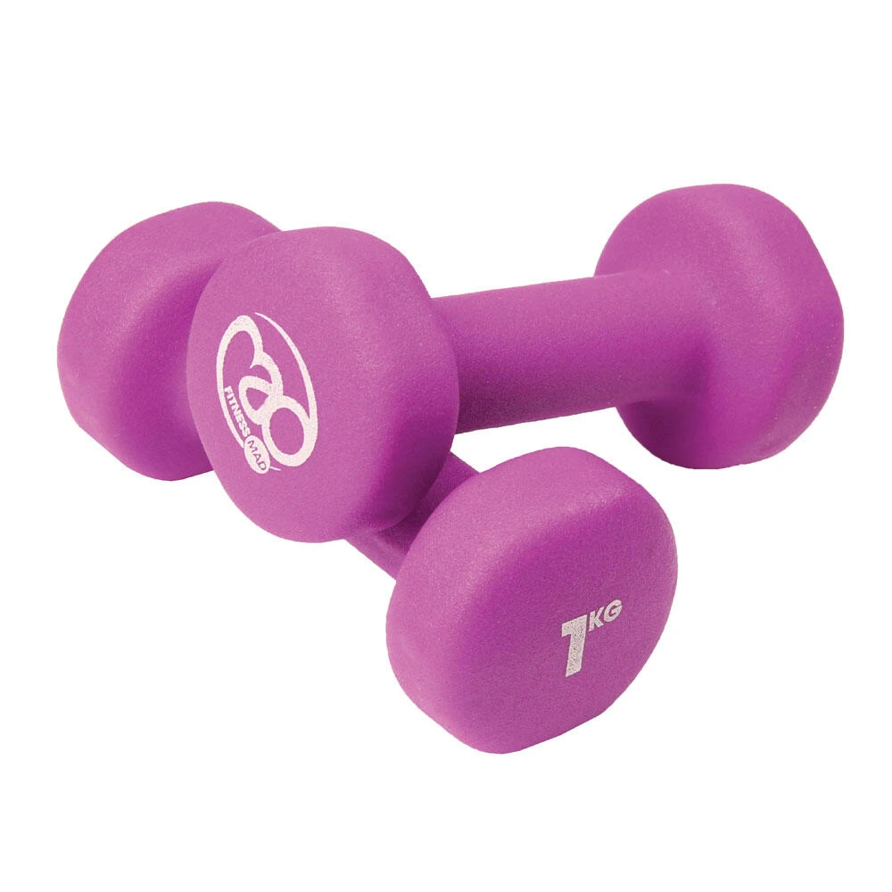 Fitness-Mad Fitness Mad Neoprene Dumbbells 1kg 4 Fitness-Mad Fitness Mad Neoprene Dumbbells 1kg - Image 2