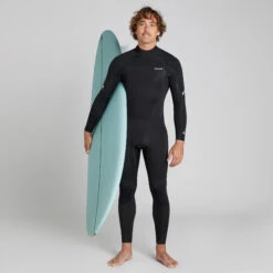 Men's 4/3 Mm Neoprene SURF 500 Wetsuit Black