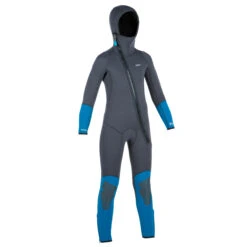 Kids Diving Wetsuit 5.5 Mm Neoprene SCD 500 Grey And Blue