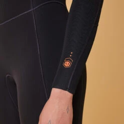 WOMEN'S WETSUIT SURF 500 4/3 BLACK AND GREEN BACKZIP -Water Sports Store k56298671e42d3ad400c281e97de6e60f