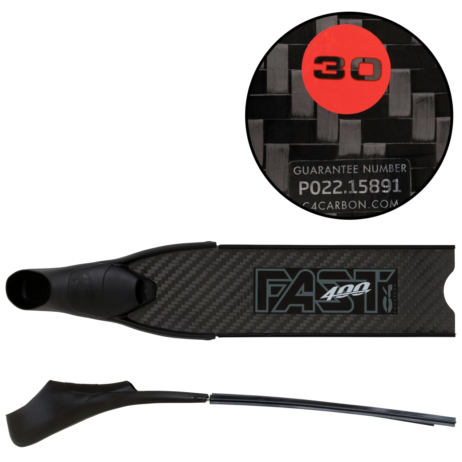 FREEDIVING AND SPEARFISHING FINS CARBON MEDIUM FAST 400 C4 100% CARBON 4 FREEDIVING AND SPEARFISHING FINS CARBON MEDIUM FAST 400 C4 100% CARBON - Image 2