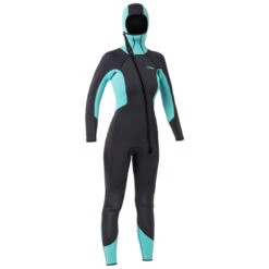 Women's Diving Wetsuit 5 Mm Neoprene SCD 500 Grey And Blue