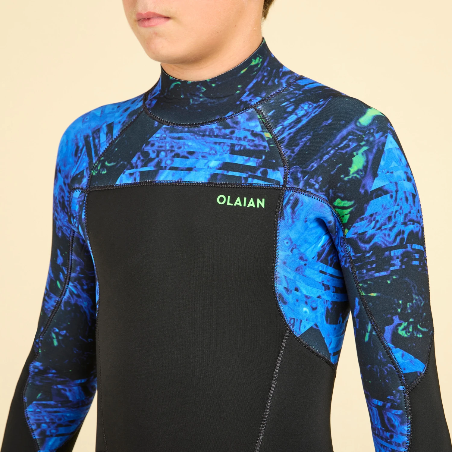 BOY'S SURFING WETSUIT 500 4/3 MM VORTEX BLACK 6 BOY'S SURFING WETSUIT 500 4/3 MM VORTEX BLACK - Image 4