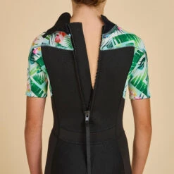 GIRL'S SURFING 1.5 MM NEOPRENE SHORTY WETSUIT 500 TIARE BLACK -Water Sports Store k86e6415b9d8388f3cb95f03aa1dde4a0