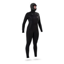 Women’s Surfing Neoprene Wetsuit 5/4mm With Integrated Hood And Chest Zip