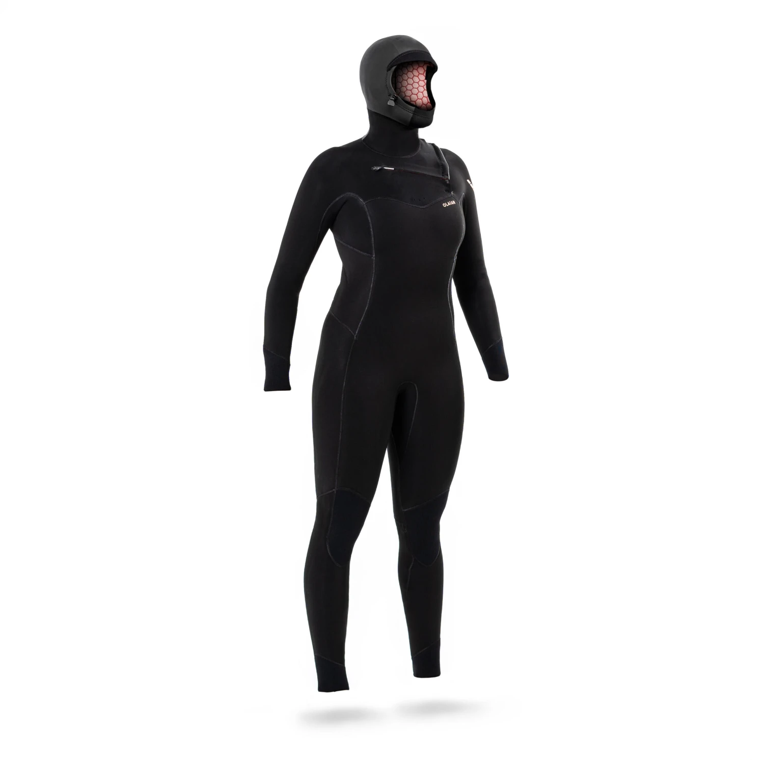 Women’s Surfing Neoprene Wetsuit 5/4mm With Integrated Hood And Chest Zip 3 Women’s Surfing Neoprene Wetsuit 5/4mm With Integrated Hood And Chest Zip