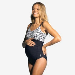 Women's Maternity Aquafitness Swimsuit AYA Lica Dark Blue White