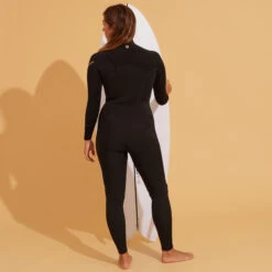 WOMEN'S NEOPRENE SURF WETSUIT 900 3/2 BLACK CHEST ZIP CLOSURE -Water Sports Store k9efc4b88806e4fb9047710f56b53fb44