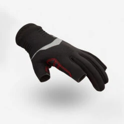 Tribord Kids' Three Finger Sailing Gloves Sailing 900 1mm Neoprene Black