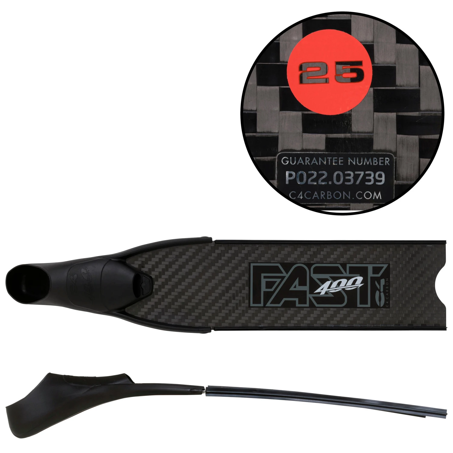 FREEDIVING AND SPEARFISHING FINS CARBON FINS MINIMAL 400 C4 100% CARBON 4 FREEDIVING AND SPEARFISHING FINS CARBON FINS MINIMAL 400 C4 100% CARBON - Image 2