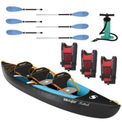 Sevylor Montreal 3 Person Inflatable Kayak Kit With Buoyancy Aids, Paddles & Pump