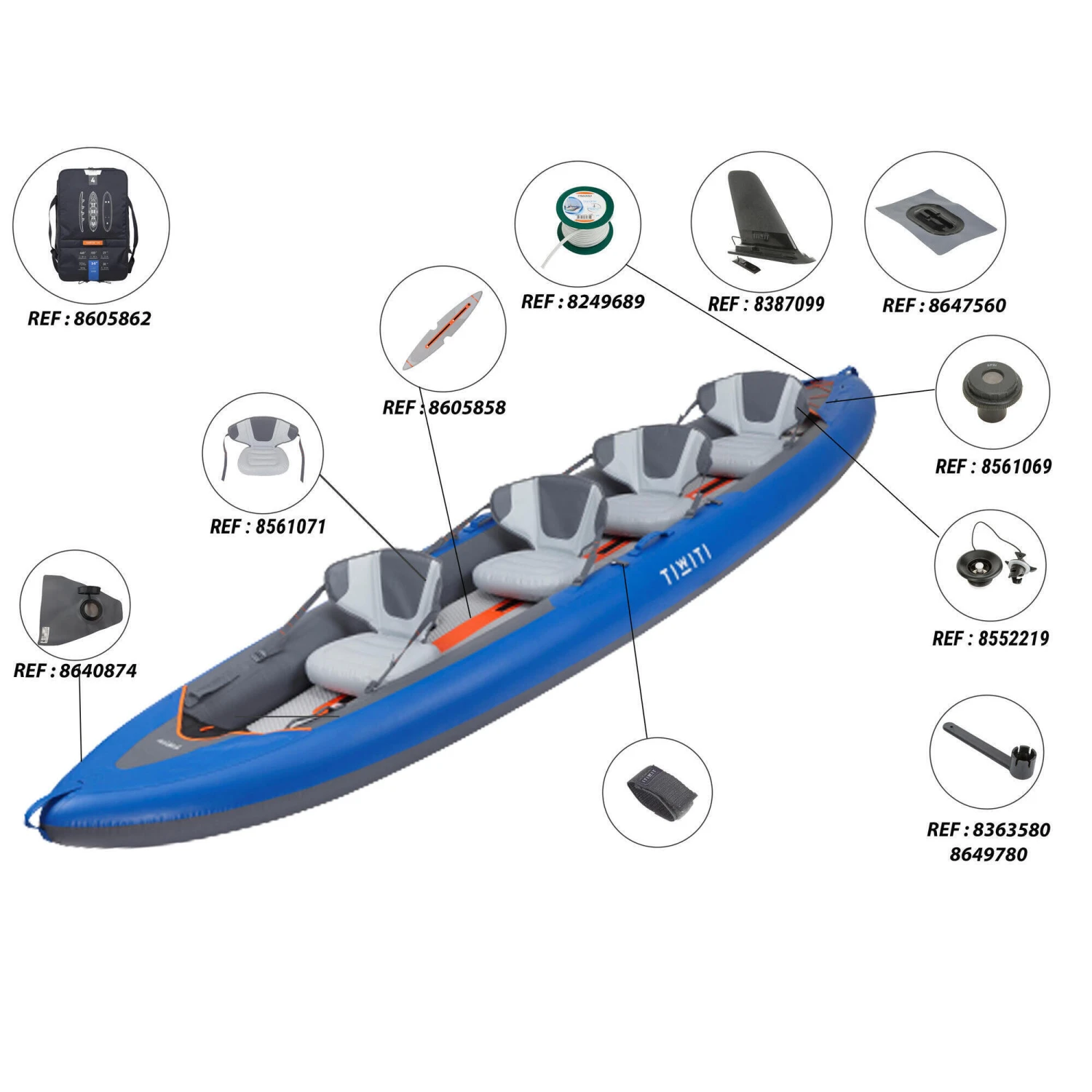 X100 3/4 PERSON Drop-Stitch Floor TROURING INFLATABLE KAYAK - BLUE 7 X100 3/4 PERSON Drop-Stitch Floor TROURING INFLATABLE KAYAK - BLUE - Image 5