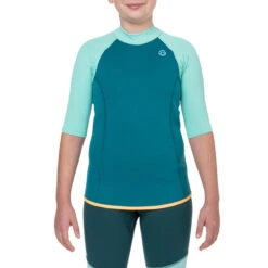 Kids Top Anti-UV Short-sleeved 1.5 Mm Neoprene Turquoise -Water Sports Store kf482ba22f2218de44b4c1f01b70b4d5c