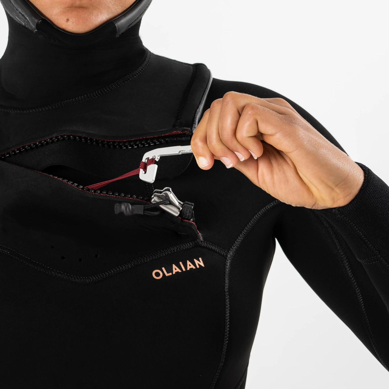 Women’s Surfing Neoprene Wetsuit 5/4mm With Integrated Hood And Chest Zip 14 Women’s Surfing Neoprene Wetsuit 5/4mm With Integrated Hood And Chest Zip - Image 12